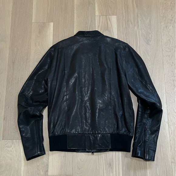 Rogan Lambskin Motorcycle Jacket Mens Black. Size Medium. - Picture 8 of 16